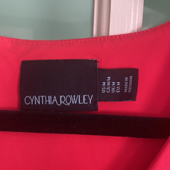 Cynthia Rowley Capped Sleeve Party Dress, Medium, Coral - Picture 12 of 15